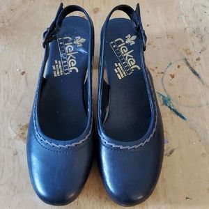 Rieker slingback low heels, black